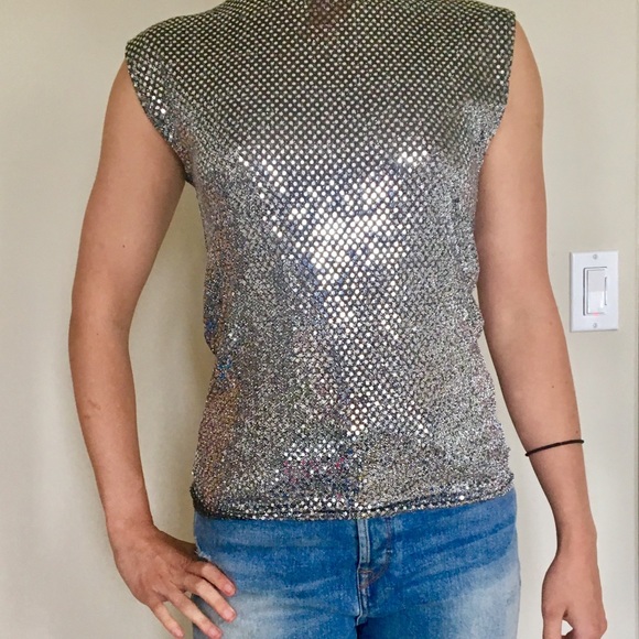 Sparkly silver sequined top - Picture 3 of 3
